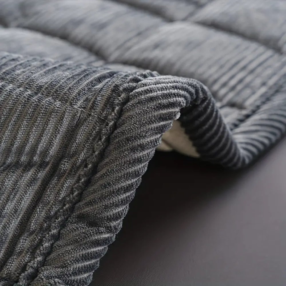 Quilted Sofa Couch Seat Cushion Cover with Corduroy Fabric and Non-Slip Protection Dog - Image 6