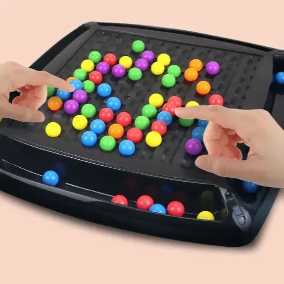 Rainbow Ball Board Game with 80 Colorful Marbles and Elimination Strategy for Family Play - Image 6