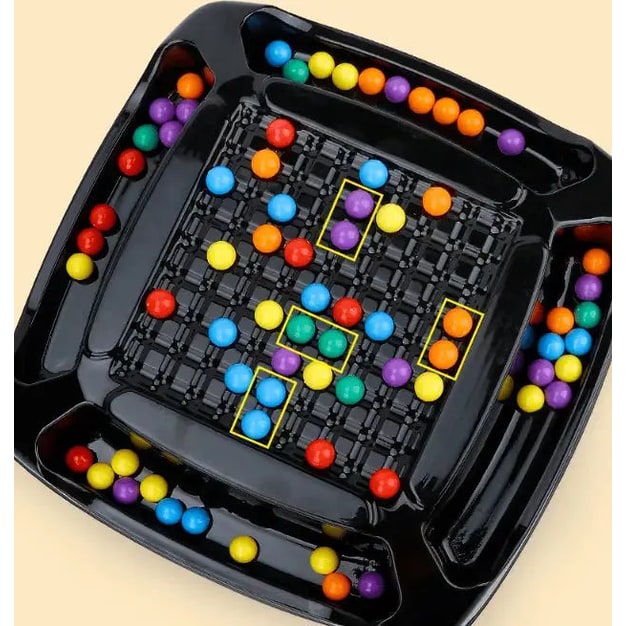 Rainbow Ball Board Game with 80 Colorful Marbles and Elimination Strategy for Family Play - Image 7