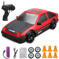 Rc Drift Car Remote Control Rechargeable LED Spare Tires Cones Hobby - Image 2