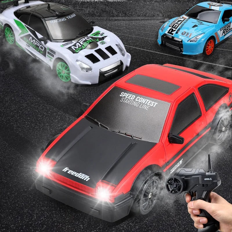 Rc Drift Car Remote Control Rechargeable LED Spare Tires Cones Hobby - Image 4