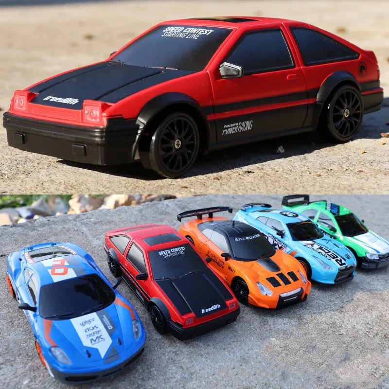 Rc Drift Car Remote Control Rechargeable LED Spare Tires Cones Hobby - Image 5