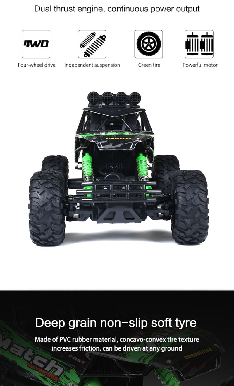 Rc Rock Crawler Remote Control 4wd Off-Road Toy Truck with Shock Suspension - Image 10