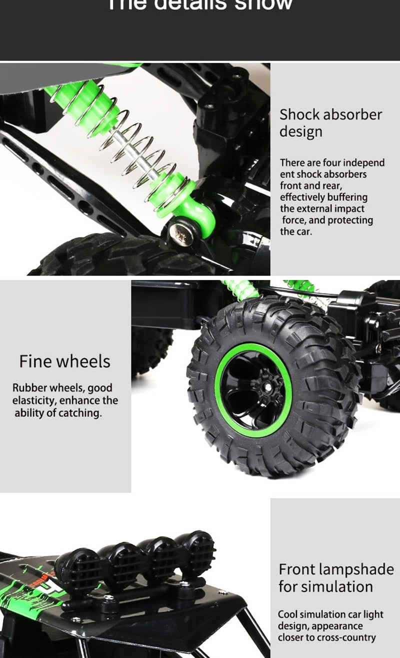 Rc Rock Crawler Remote Control 4wd Off-Road Toy Truck with Shock Suspension - Image 8