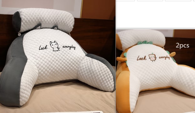 Reading Pillow for Bed with Back Support Ergonomic Wedge Backrest Armrests and Detachable Neck Roll - Image 11