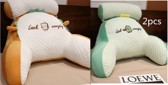 Reading Pillow for Bed with Back Support Ergonomic Wedge Backrest Armrests and Detachable Neck Roll - Image 18