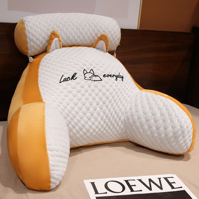 Reading Pillow for Bed with Back Support Ergonomic Wedge Backrest Armrests and Detachable Neck Roll - Image 2