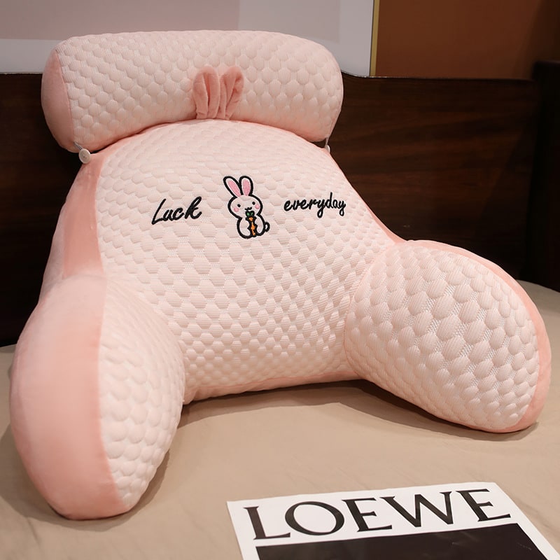 Reading Pillow for Bed with Back Support Ergonomic Wedge Backrest Armrests and Detachable Neck Roll - Image 24