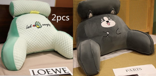 Reading Pillow for Bed with Back Support Ergonomic Wedge Backrest Armrests and Detachable Neck Roll - Image 25