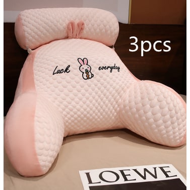 Reading Pillow for Bed with Back Support Ergonomic Wedge Backrest Armrests and Detachable Neck Roll - Image 26