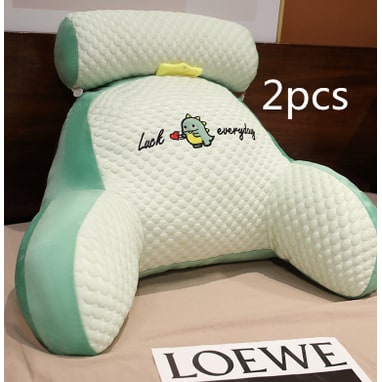 Reading Pillow for Bed with Back Support Ergonomic Wedge Backrest Armrests and Detachable Neck Roll - Image 28