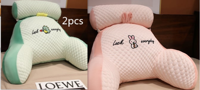 Reading Pillow for Bed with Back Support Ergonomic Wedge Backrest Armrests and Detachable Neck Roll - Image 29