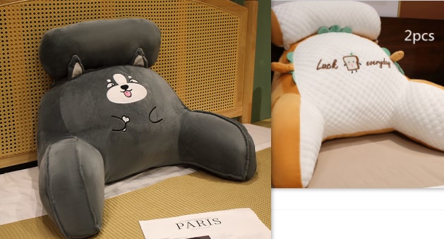 Reading Pillow for Bed with Back Support Ergonomic Wedge Backrest Armrests and Detachable Neck Roll - Image 30