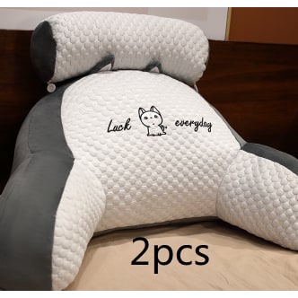 Reading Pillow for Bed with Back Support Ergonomic Wedge Backrest Armrests and Detachable Neck Roll - Image 31