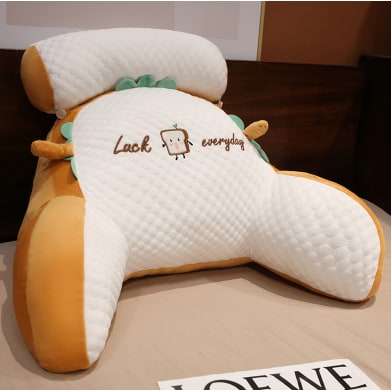 Reading Pillow for Bed with Back Support Ergonomic Wedge Backrest Armrests and Detachable Neck Roll - Image 34