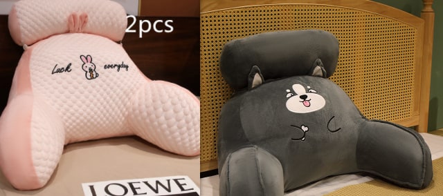 Reading Pillow for Bed with Back Support Ergonomic Wedge Backrest Armrests and Detachable Neck Roll - Image 4
