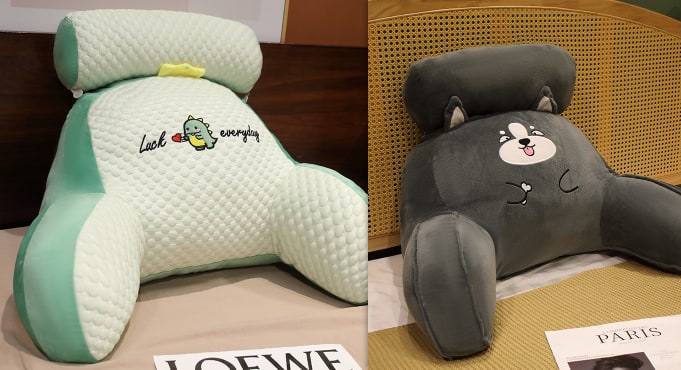 Reading Pillow for Bed with Back Support Ergonomic Wedge Backrest Armrests and Detachable Neck Roll - Image 47