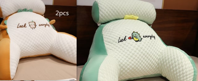 Reading Pillow for Bed with Back Support Ergonomic Wedge Backrest Armrests and Detachable Neck Roll - Image 50