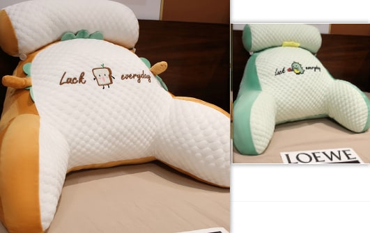 Reading Pillow for Bed with Back Support Ergonomic Wedge Backrest Armrests and Detachable Neck Roll - Image 51