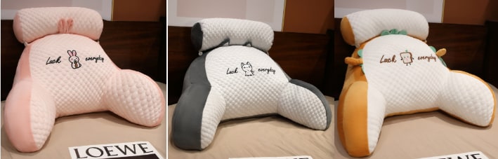 Reading Pillow for Bed with Back Support Ergonomic Wedge Backrest Armrests and Detachable Neck Roll - Image 53