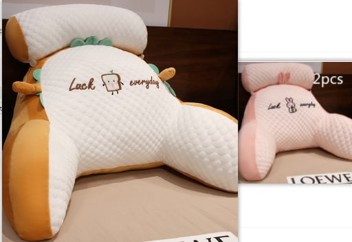 Reading Pillow for Bed with Back Support Ergonomic Wedge Backrest Armrests and Detachable Neck Roll - Image 54