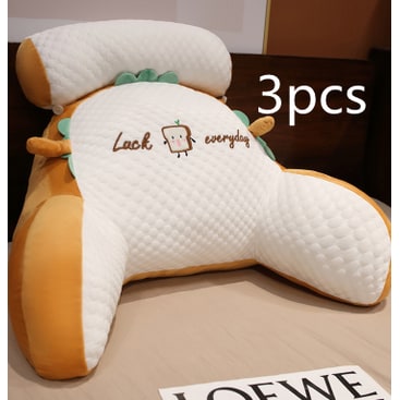 Reading Pillow for Bed with Back Support Ergonomic Wedge Backrest Armrests and Detachable Neck Roll - Image 58