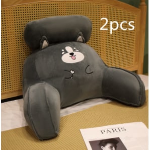 Reading Pillow for Bed with Back Support Ergonomic Wedge Backrest Armrests and Detachable Neck Roll - Image 59