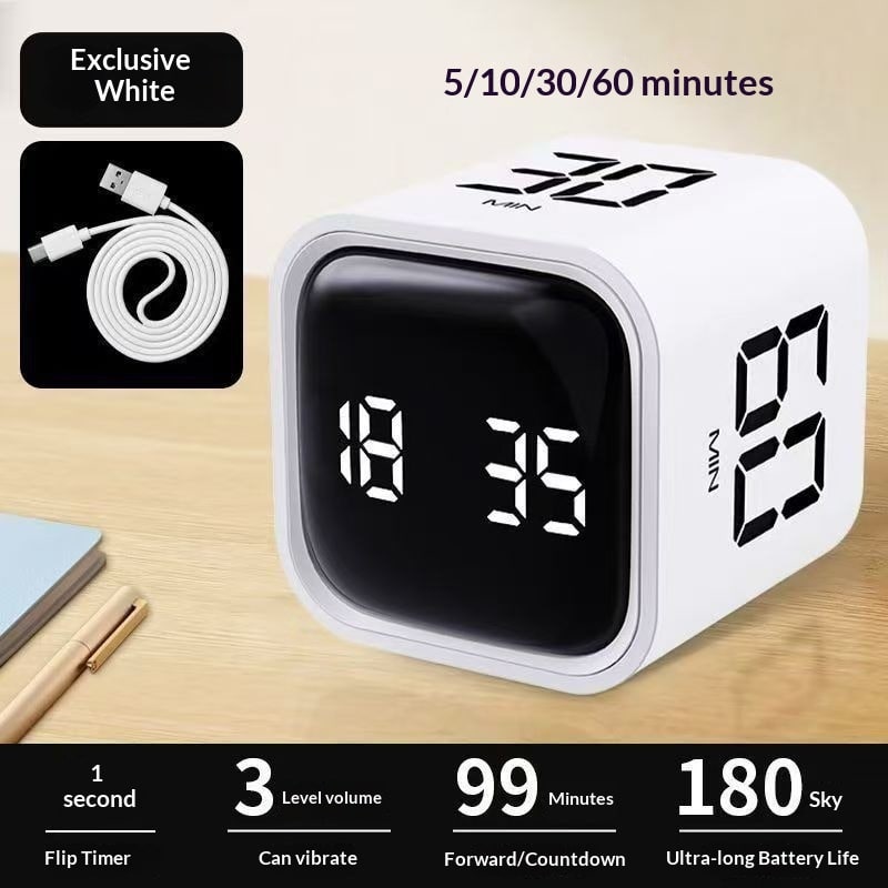 Rechargeable Digital Cube Timer with Usb-C Charging for Kitchen - Image 13