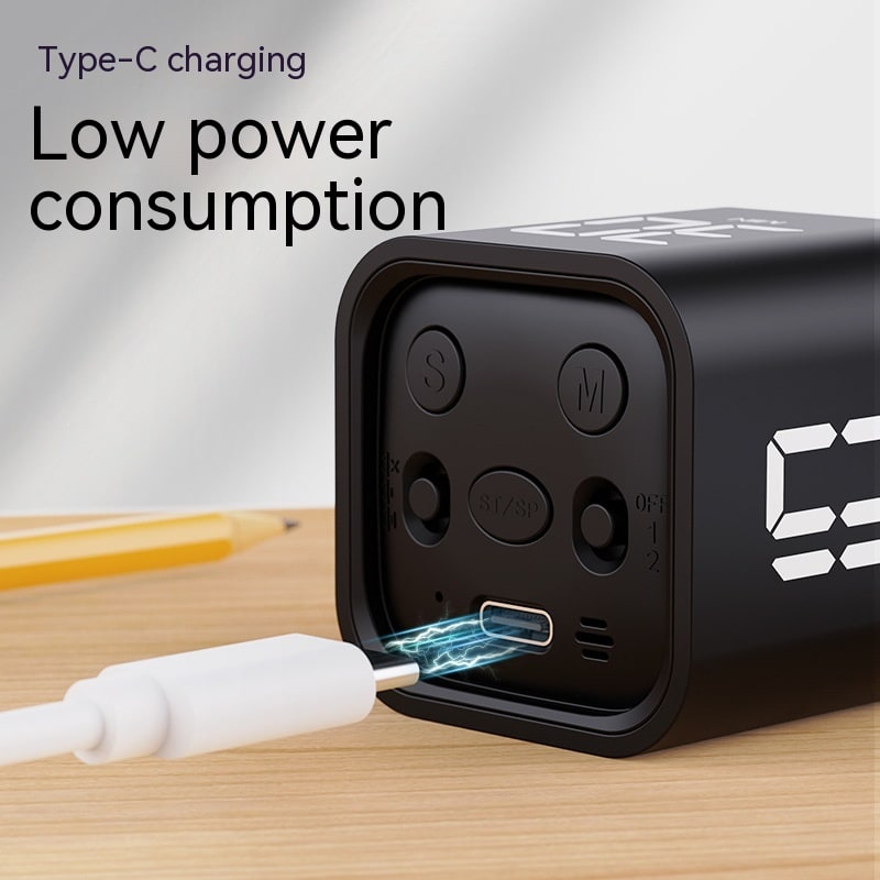 Rechargeable Digital Cube Timer with Usb-C Charging for Kitchen - Image 2