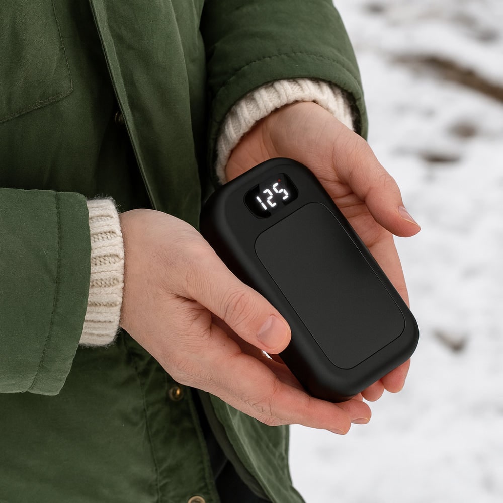 Rechargeable Electric Hand Warmers Reusable Portable Pocket with Digital LED Display Dual Pack - Image 1