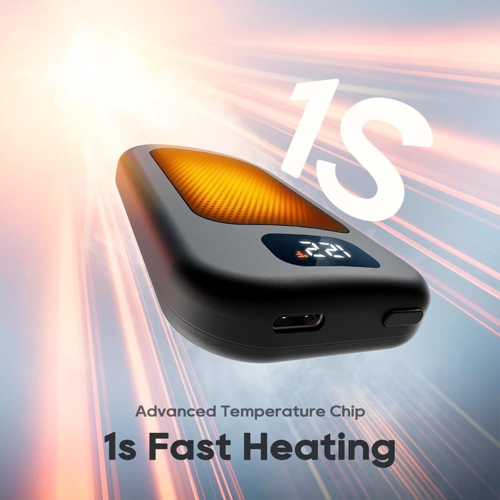 Rechargeable Electric Hand Warmers Reusable Portable Pocket with Digital LED Display Dual Pack - Image 6