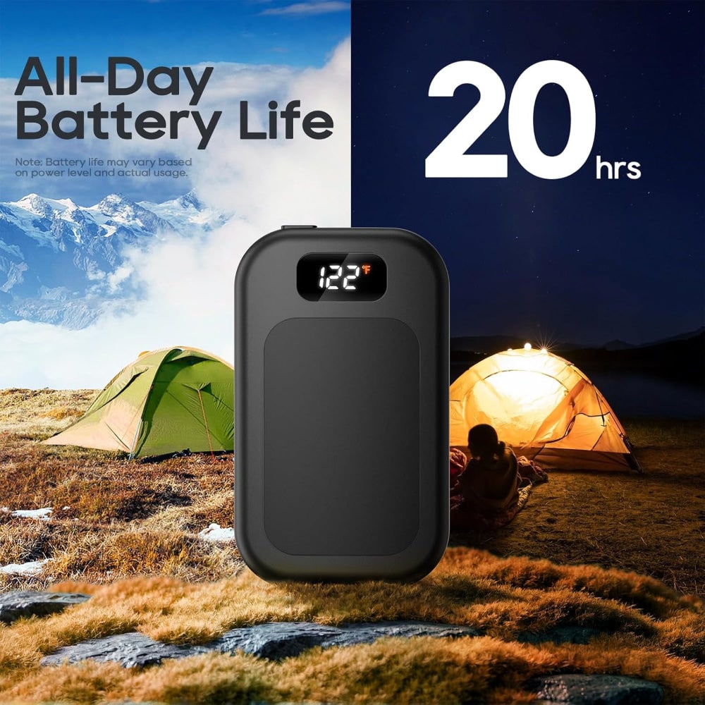 Rechargeable Electric Hand Warmers Reusable Portable Pocket with Digital LED Display Dual Pack - Image 7