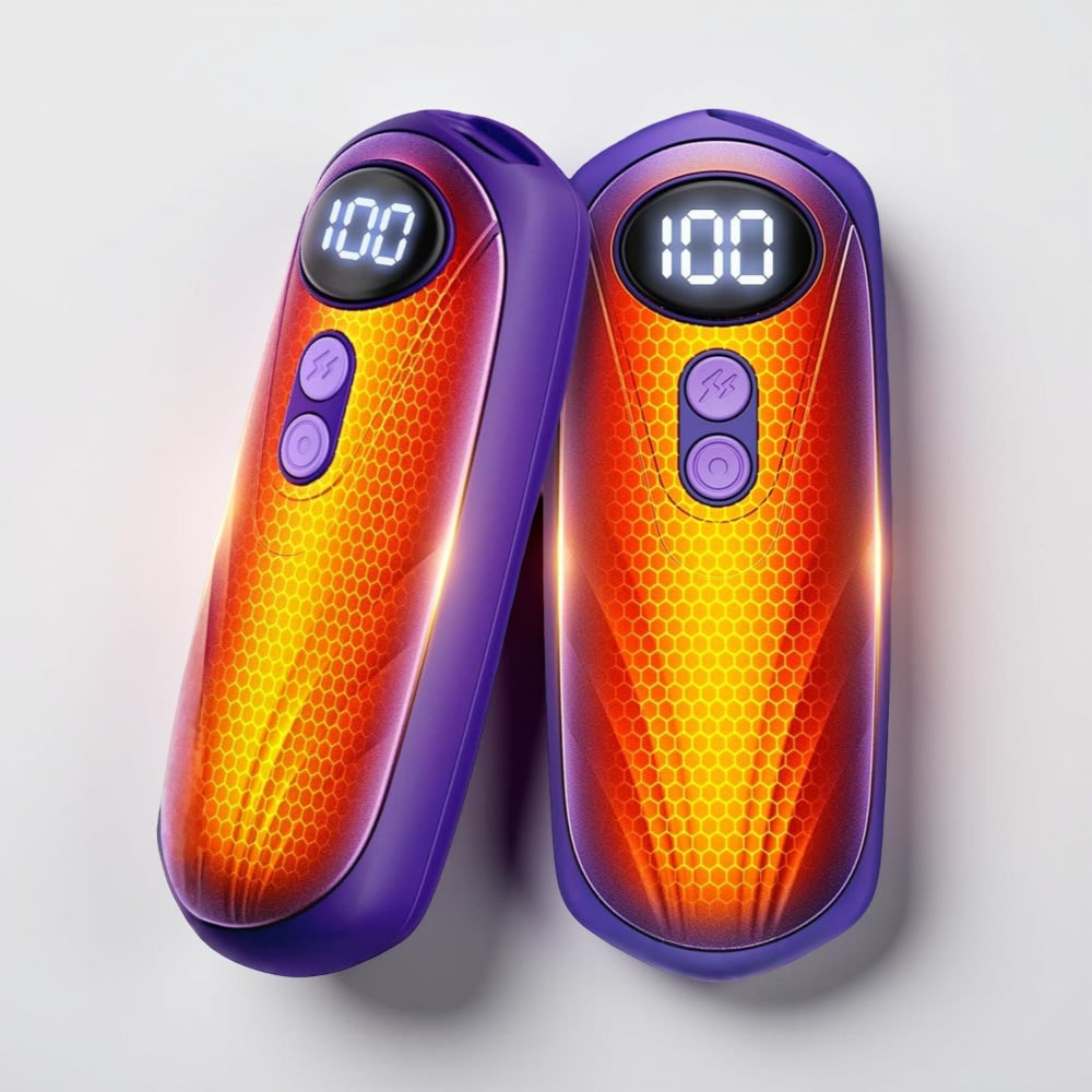 Rechargeable Electric Reusable Hand Warmers Set with LED Display and Five Heat Settings - Image 14
