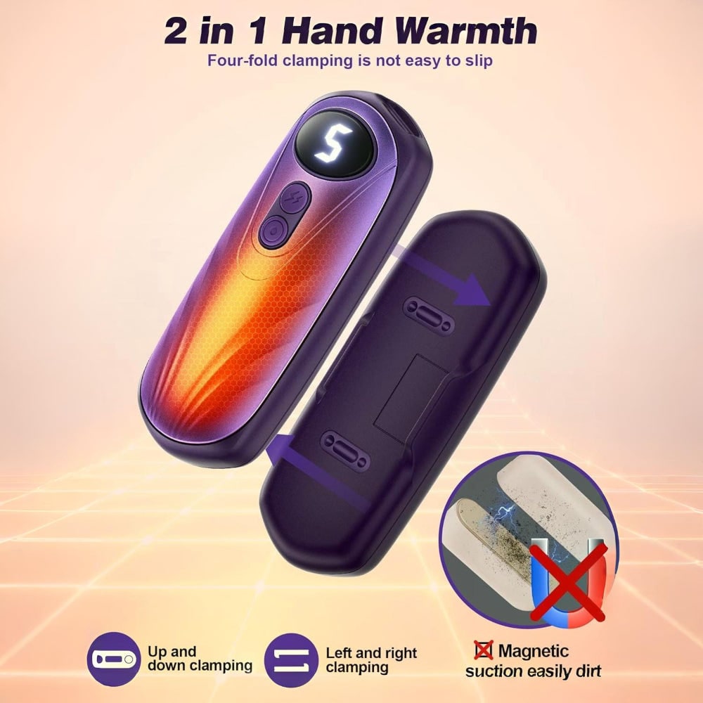 Rechargeable Electric Reusable Hand Warmers Set with LED Display and Five Heat Settings - Image 15
