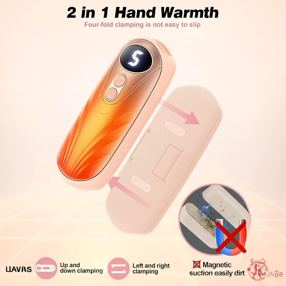 Rechargeable Electric Reusable Hand Warmers Set with LED Display and Five Heat Settings - Image 22