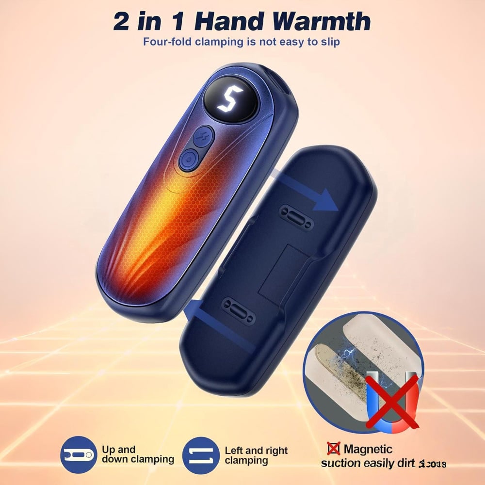 Rechargeable Electric Reusable Hand Warmers Set with LED Display and Five Heat Settings - Image 31