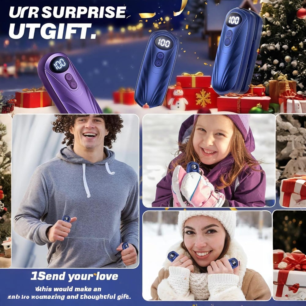 Rechargeable Electric Reusable Hand Warmers Set with LED Display and Five Heat Settings - Image 32
