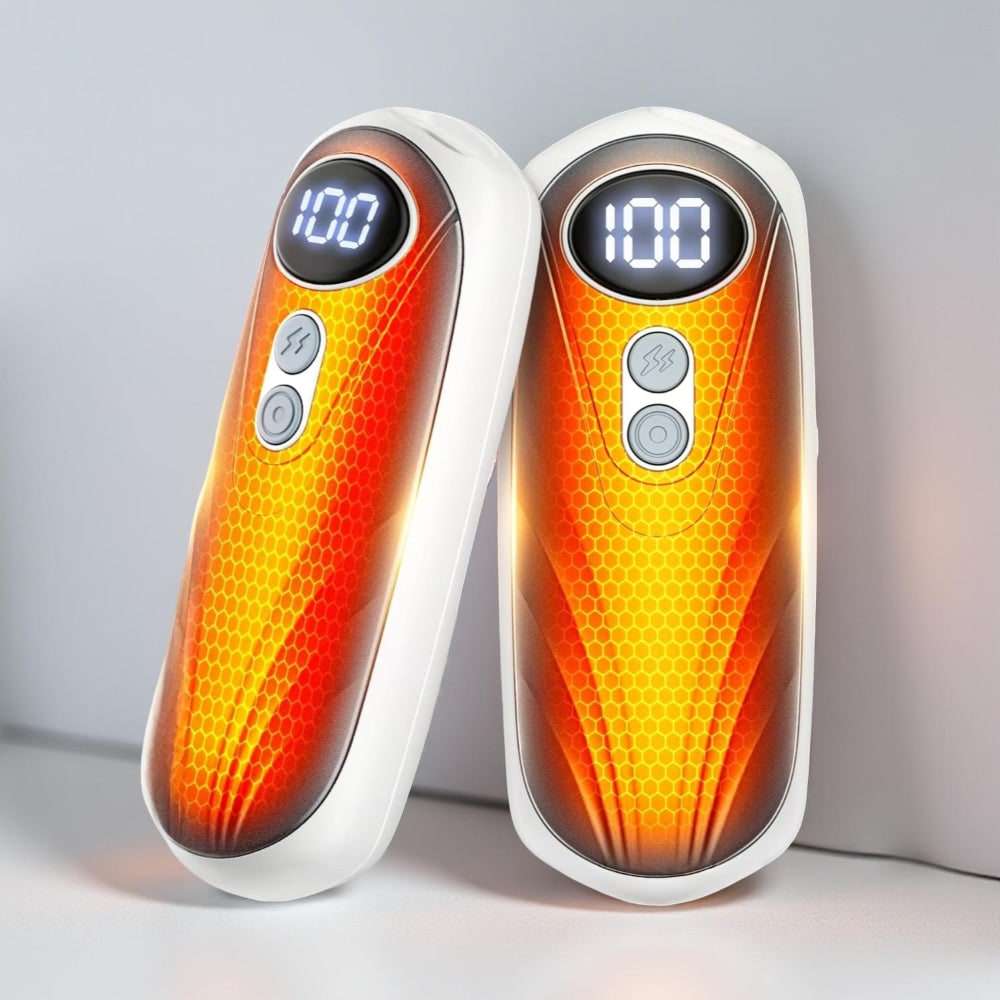Rechargeable Electric Reusable Hand Warmers Set with LED Display and Five Heat Settings - Image 7