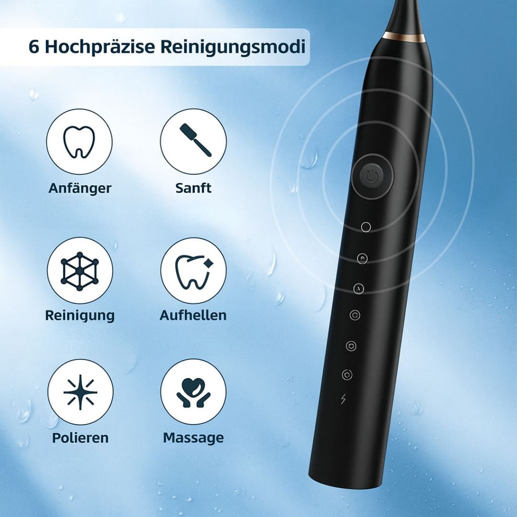 Rechargeable Electric Toothbrush Ultrasonic Wireless Charging Waterproof LED - Image 3