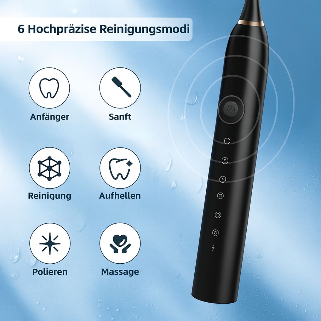Rechargeable Electric Toothbrush Ultrasonic Wireless Charging Waterproof LED - Image 3