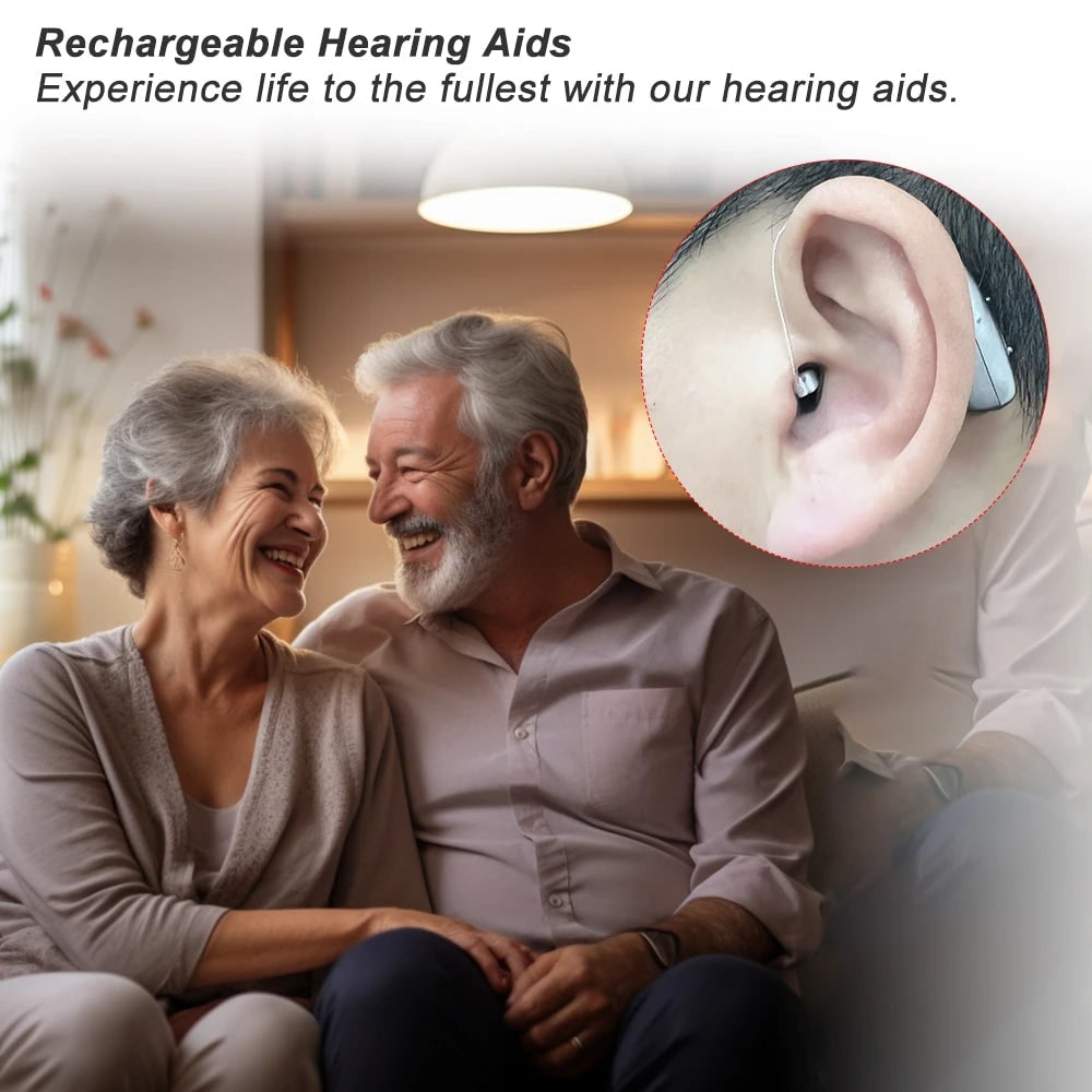 Rechargeable Hearing Aids with Bluetooth Noise Reduction and Charging Case - Image 4