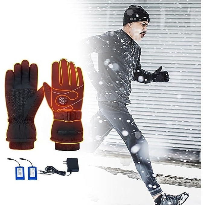Rechargeable Heated Gloves for Skiing with Touchscreen Fingertips and Waterproof Insulated Design - Image 2