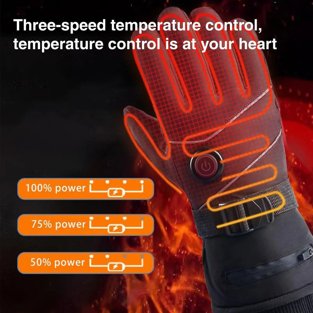 Rechargeable Heated Gloves for Skiing with Touchscreen Fingertips and Waterproof Insulated Design - Image 3