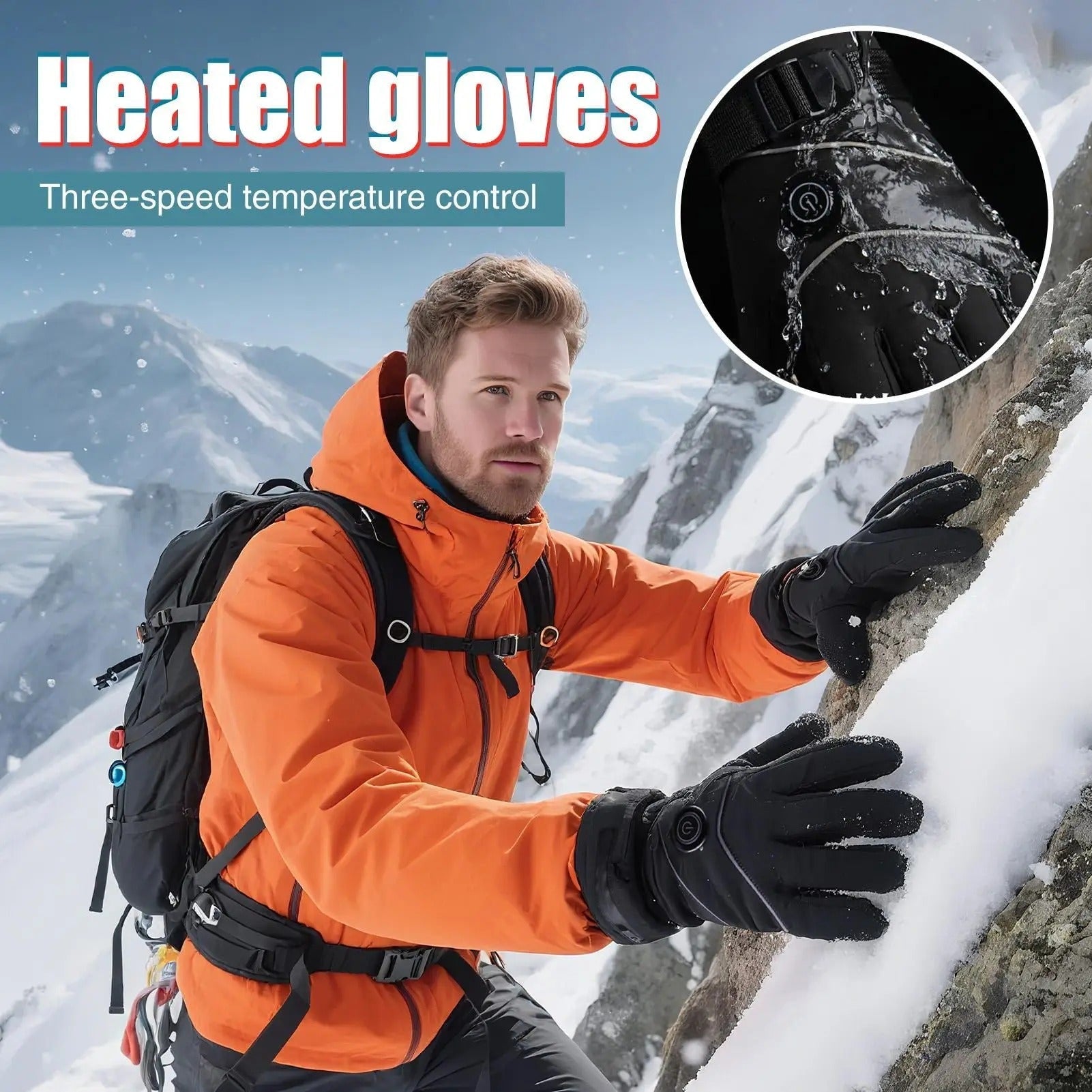 Rechargeable Heated Gloves for Skiing with Touchscreen Fingertips and Waterproof Insulated Design - Image 5