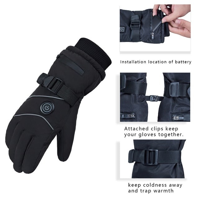 Rechargeable Heated Gloves for Skiing with Touchscreen Fingertips and Waterproof Insulated Design - Image 8