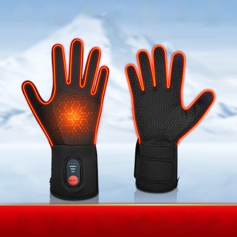 Rechargeable Heated Gloves Mittens with Touchscreen Fingertips and Adjustable Wrist Strap - Image 6