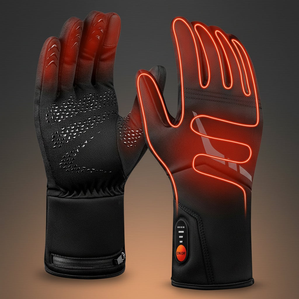Rechargeable Heated Gloves Winter Skiing Touchscreen Non Slip Reflective Stripe - Image 1