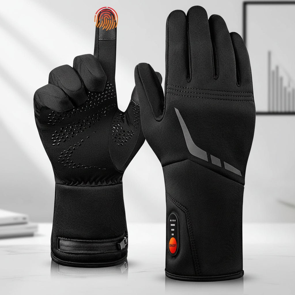 Rechargeable Heated Gloves Winter Skiing Touchscreen Non Slip Reflective Stripe - Image 2
