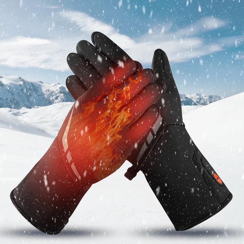 Rechargeable Heated Gloves Winter Skiing Touchscreen Non Slip Reflective Stripe - Image 3