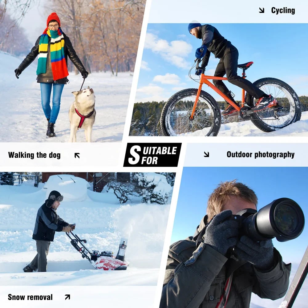 Rechargeable Heated Gloves Winter Skiing Touchscreen Non Slip Reflective Stripe - Image 5